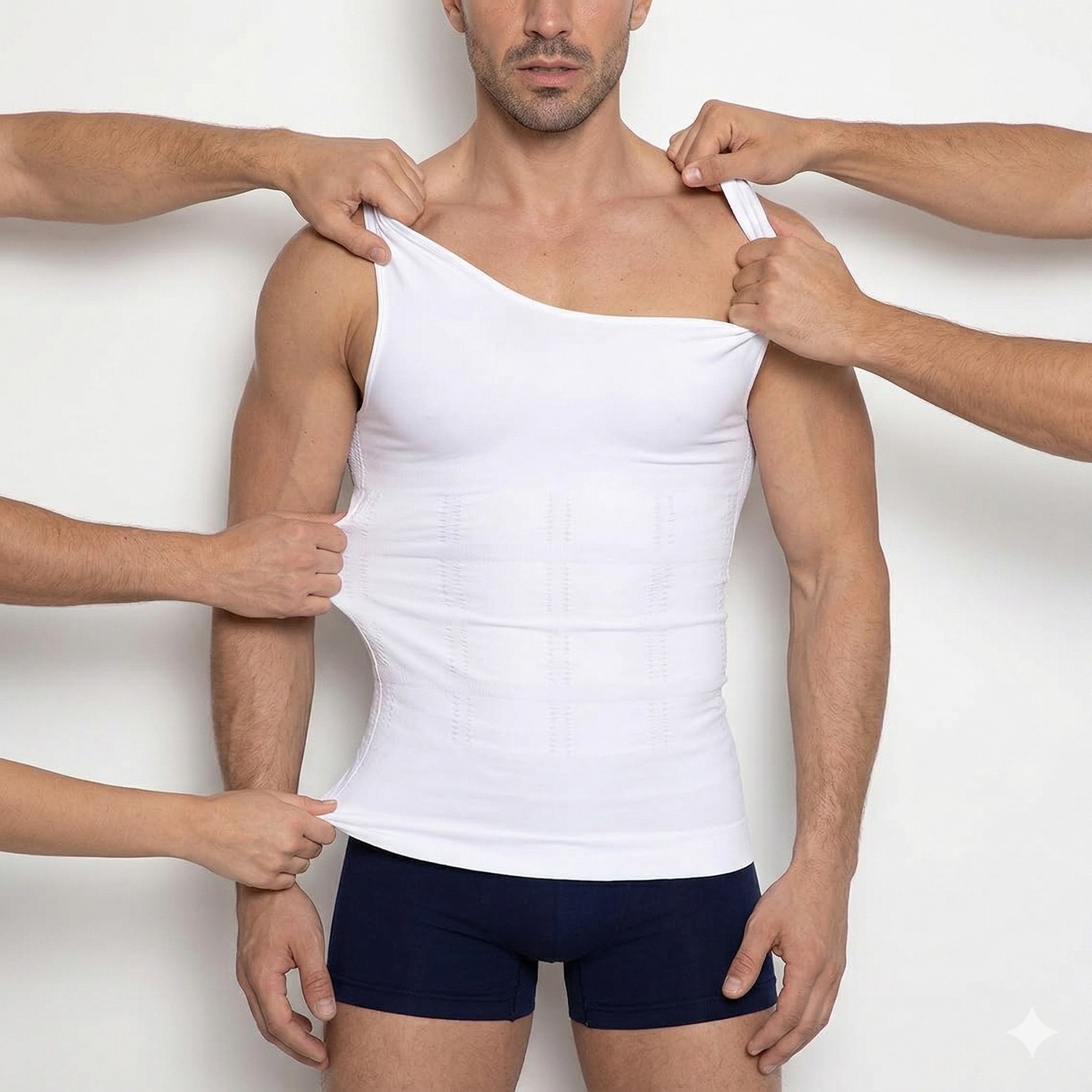 Sweet Sauna Myreınıng Bel Göğüs Göbek ve Karın Bölgesi Toparlayıcı Sıkılaştırıcı Dik Duruşu Yardımcı Jinekomasti Erkek Beyaz Atlet Korse görsel 4