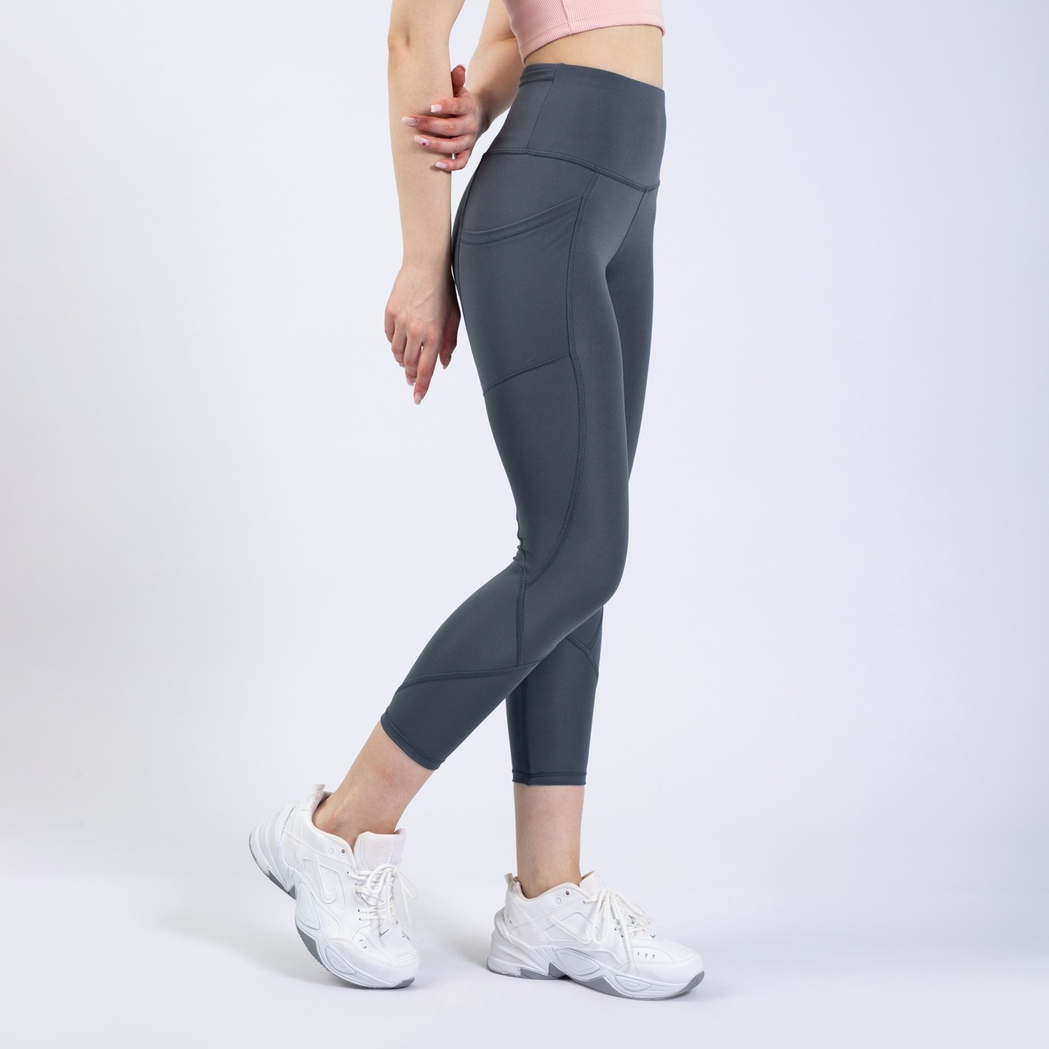 The Step Sports Partly Kadın Siyah Cepli Yüksek Bel Toparlayıcı, Sıkılaştırıcı Yoga Tayt 21" görsel 6