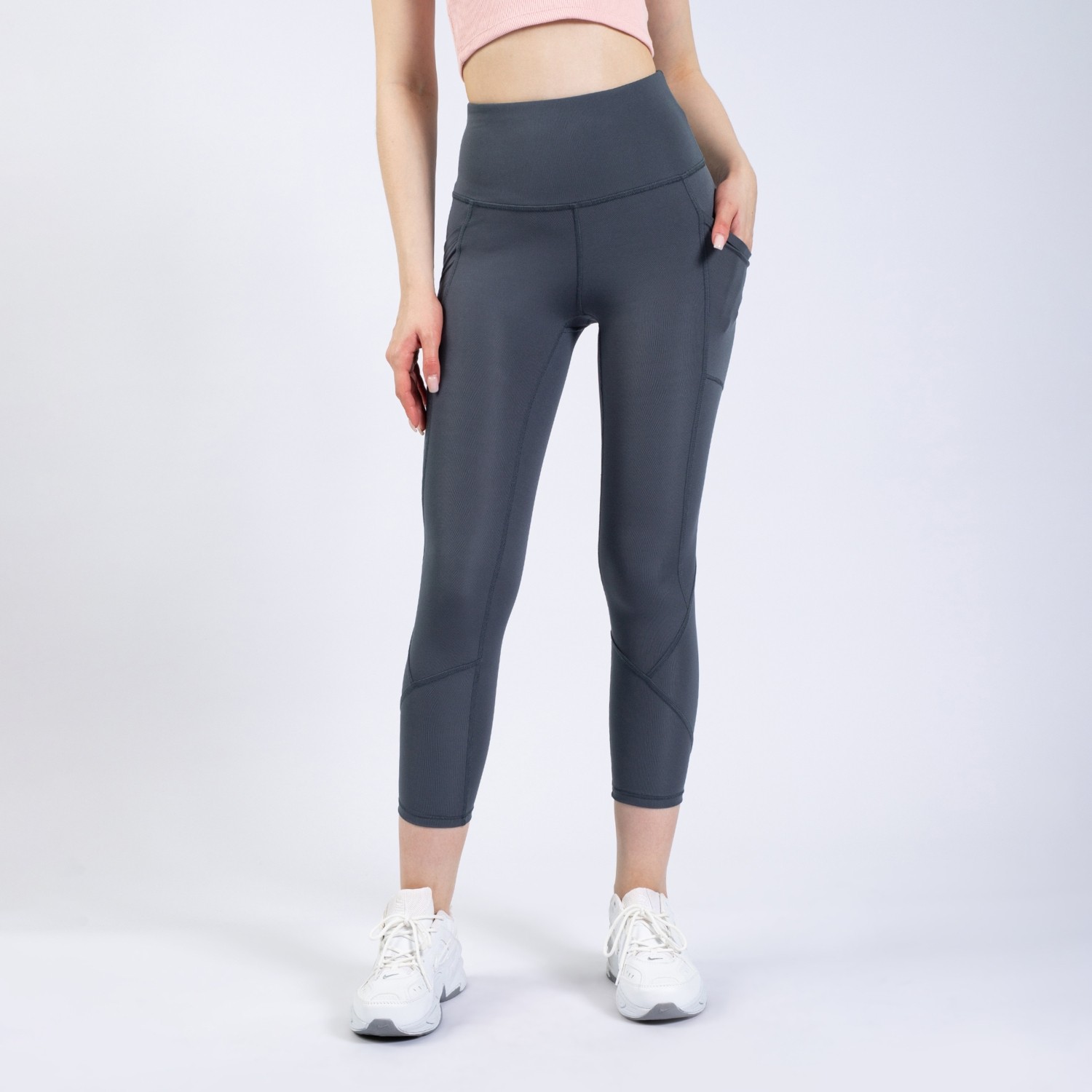 The Step Sports Partly Kadın Siyah Cepli Yüksek Bel Toparlayıcı, Sıkılaştırıcı Yoga Tayt 21" görsel 8