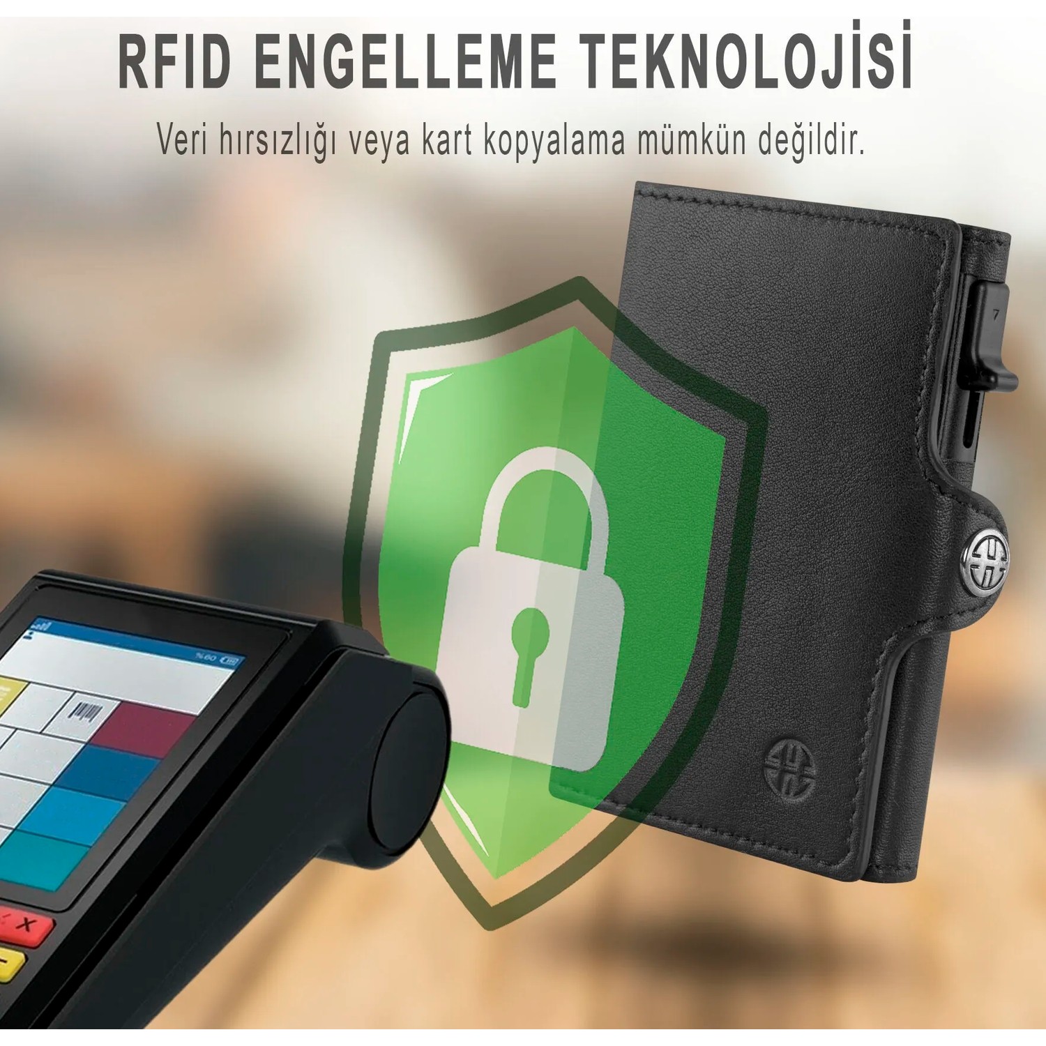 Trusador Palma Carbon Mekanizmalı Ikiye Katlanır Kartlık Hakiki Deri Cüzdan Unisex Kadın Erkek Rfid Korumalı görsel 7