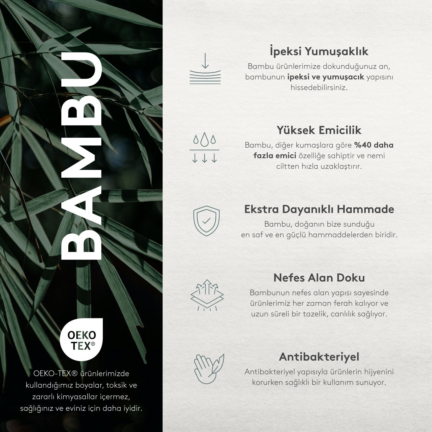 Chakra Solıd Bambu Saç Bonesi Çelik Mavi görsel 3