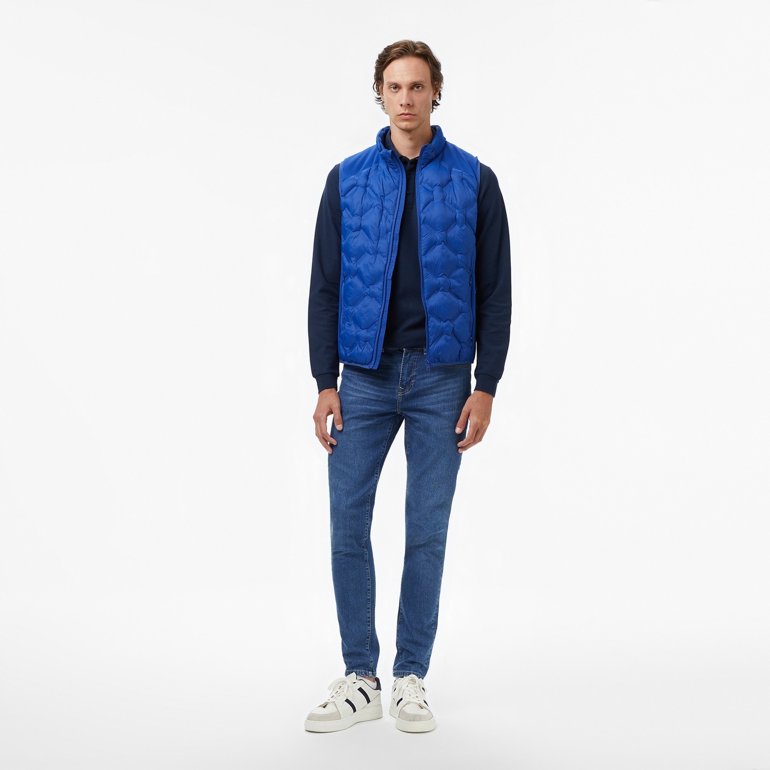 Nautica Erkek Mavi Regular Fit Yelek Standart Kol ve Cep Özellikli Şık Tasarım görsel 3