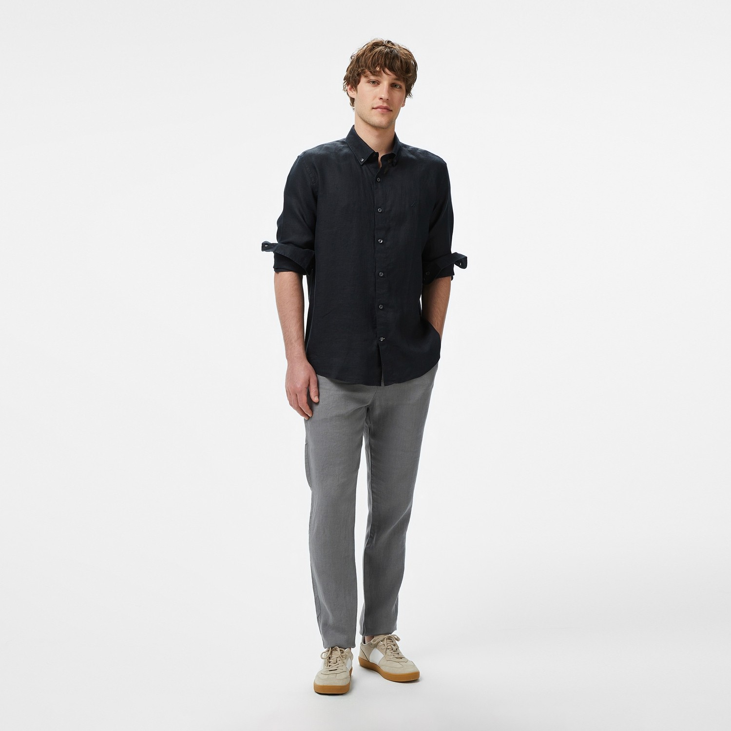 Nautica Erkek Gri Jogger Keten Pantolon