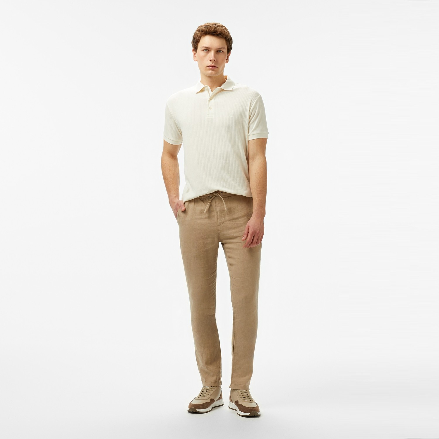 Nautica Erkek Gri Jogger Keten Pantolon
