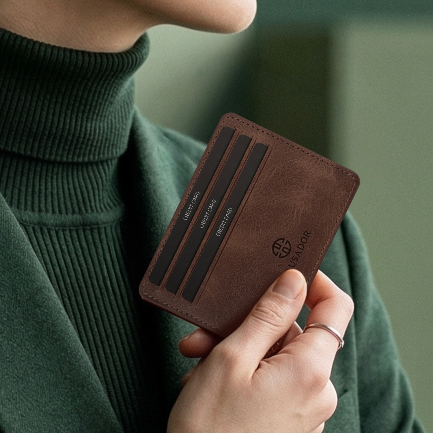 Trusador Siena Kahverengi Hakiki Deri Kartlık Cüzdan Ince Tasarım Unisex Kadın Erkek