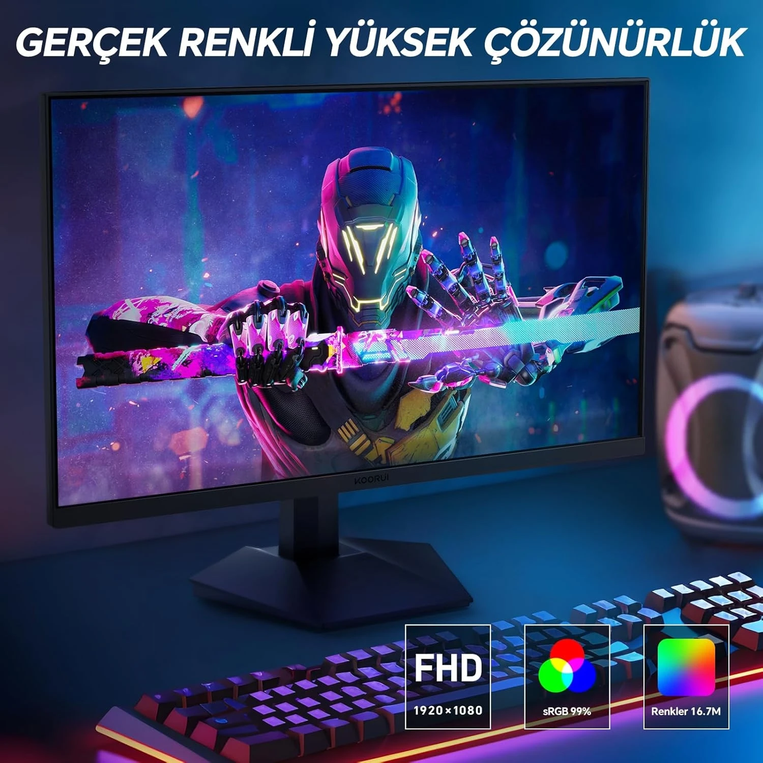 Resim Koorui Kooruı Monitör 24E3 23.8ınç, 165Hz, Fhd, 1080P(1920*1080), 1ms, Ips, Adaptive Sync, Monitörler,, Hdm 