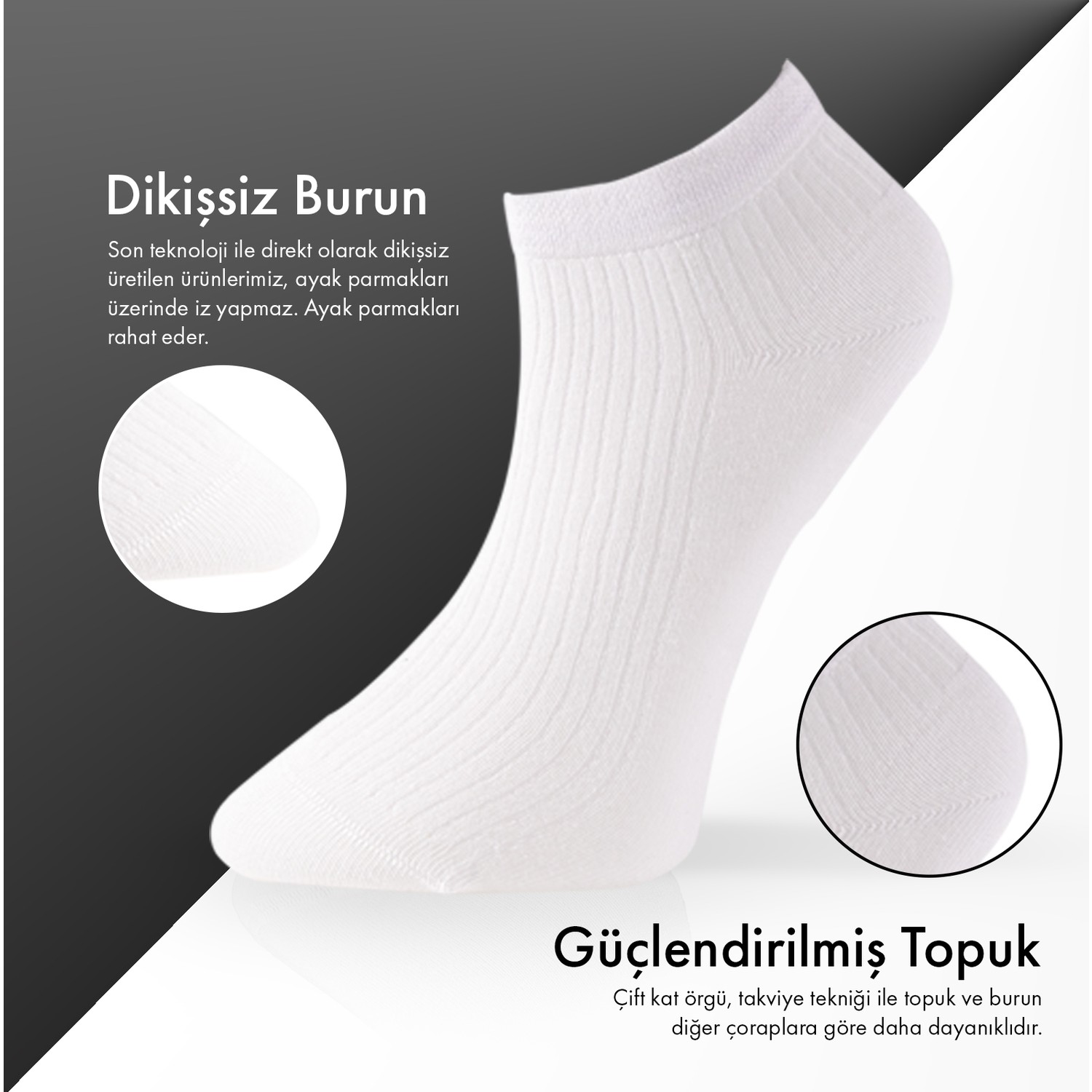 Lion Monroe Saf Bambu Erkek Patik Düz Kısa Asorti Çorap Dikişsiz Premium Kutulu 7'li L5952AZNP SoftAura görsel 7