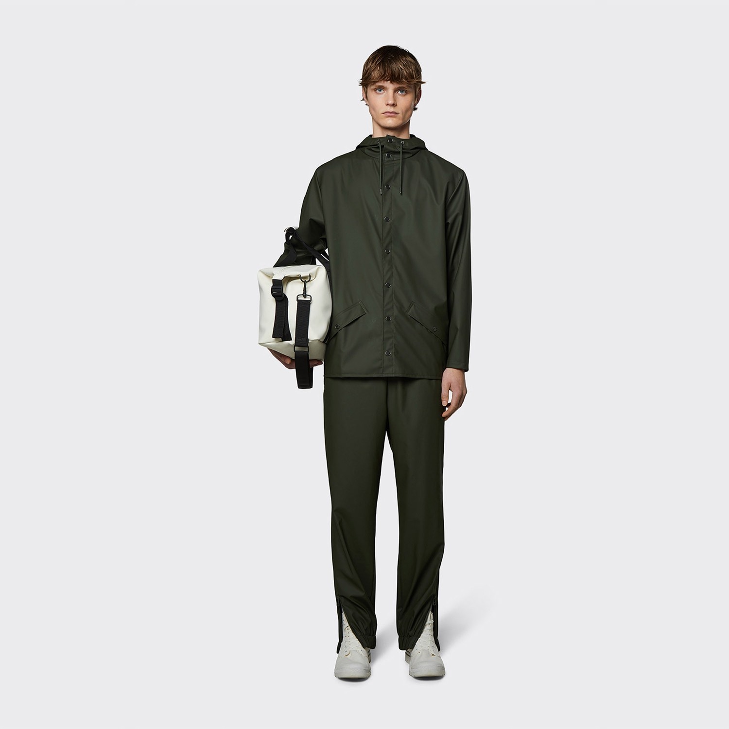 Rains Classic Unisex Bej Yağmurluk görsel 8