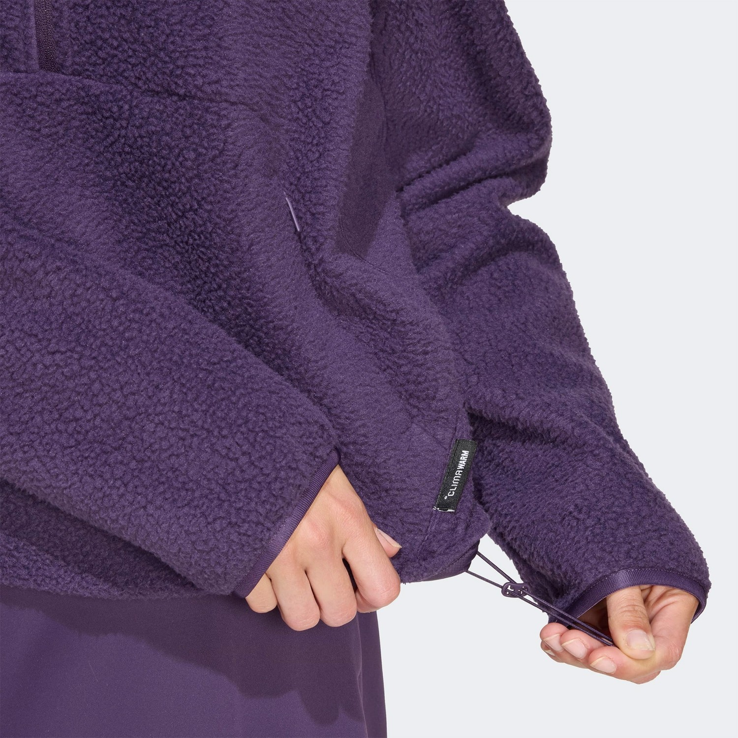 adidas City Tech High Pile Fleece Half Zip Kadın Mor Polar görsel 5