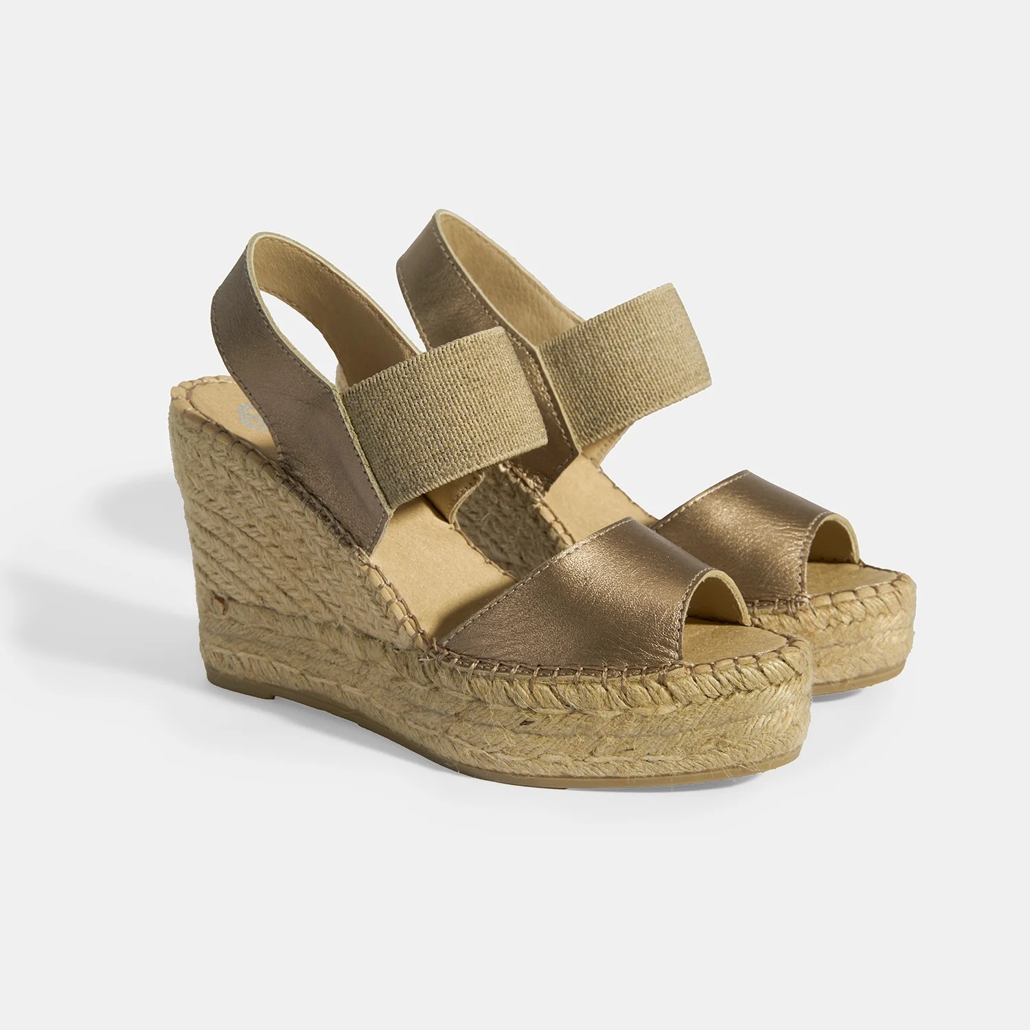 Desa Gold Kadın Lastik Bantlı Slingback Dolgu Topuklu Deri Espadril