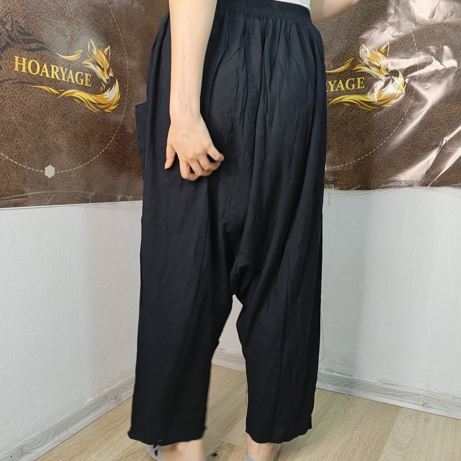 Hoaryage Otantik Köy Şalvarı %100 Pamuk Viskon Çiçek Desenli Rahat Kesim Ağlı Kadın Şalvarı 38BEDEN 100 kg görsel 4