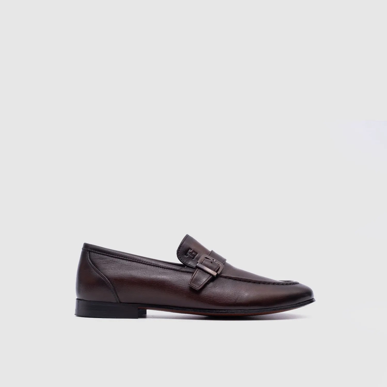 Togo Kahverengi Hakiki Deri Erkek Casual Loafer Ayakkabı [052360]