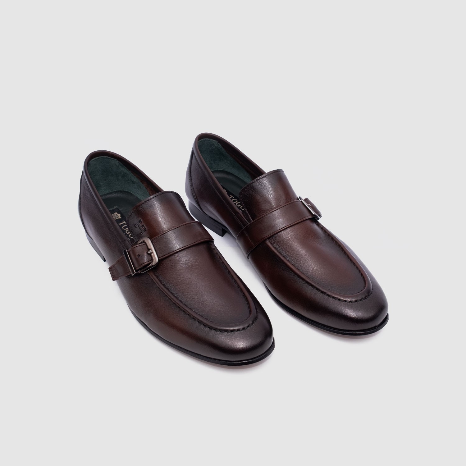 Togo Kahverengi Hakiki Deri Erkek Casual Loafer Ayakkabı [052360] görsel 4