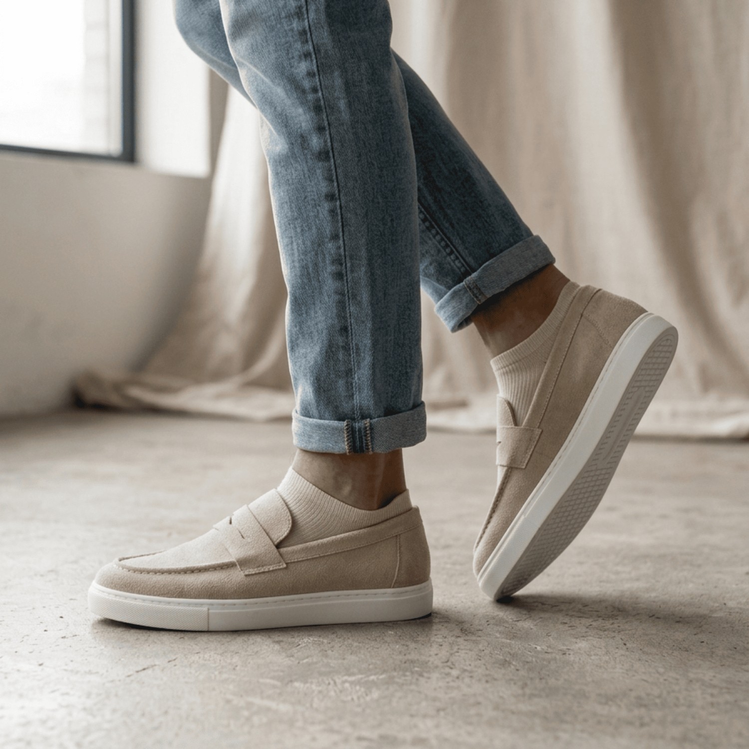 Tarzbu Erkek Loafer Ayakkabı Günlük Rahat Bağcıksız Süet Casual Klasik Ayakkabı TARZ0580 görsel 2