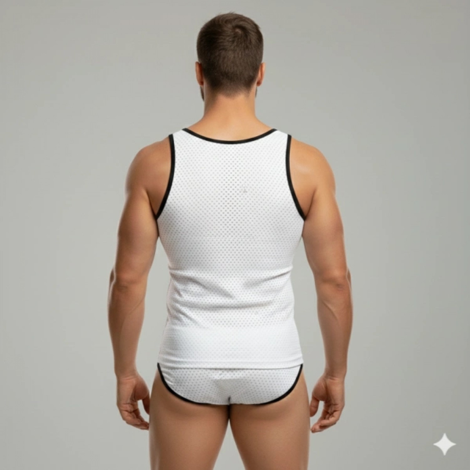 Hace Bazaar Beyaz Delikli Kumaş Tank Top Slip Takımı görsel 3