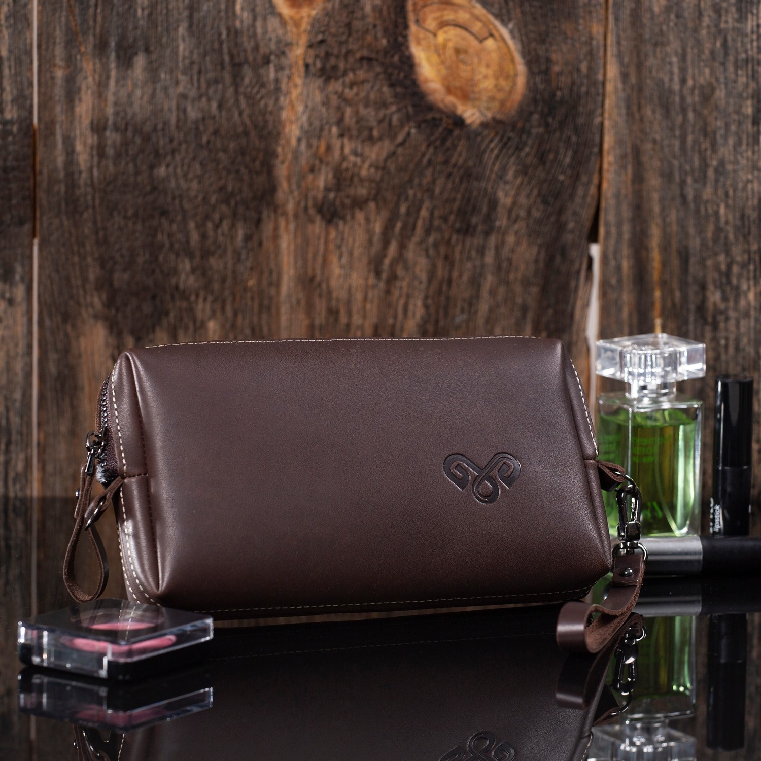 Elitaş Deri Hakiki Deri El Çantası Clutch Çanta Portföy Çanta Organizer Clutch Kahverengi görsel 4