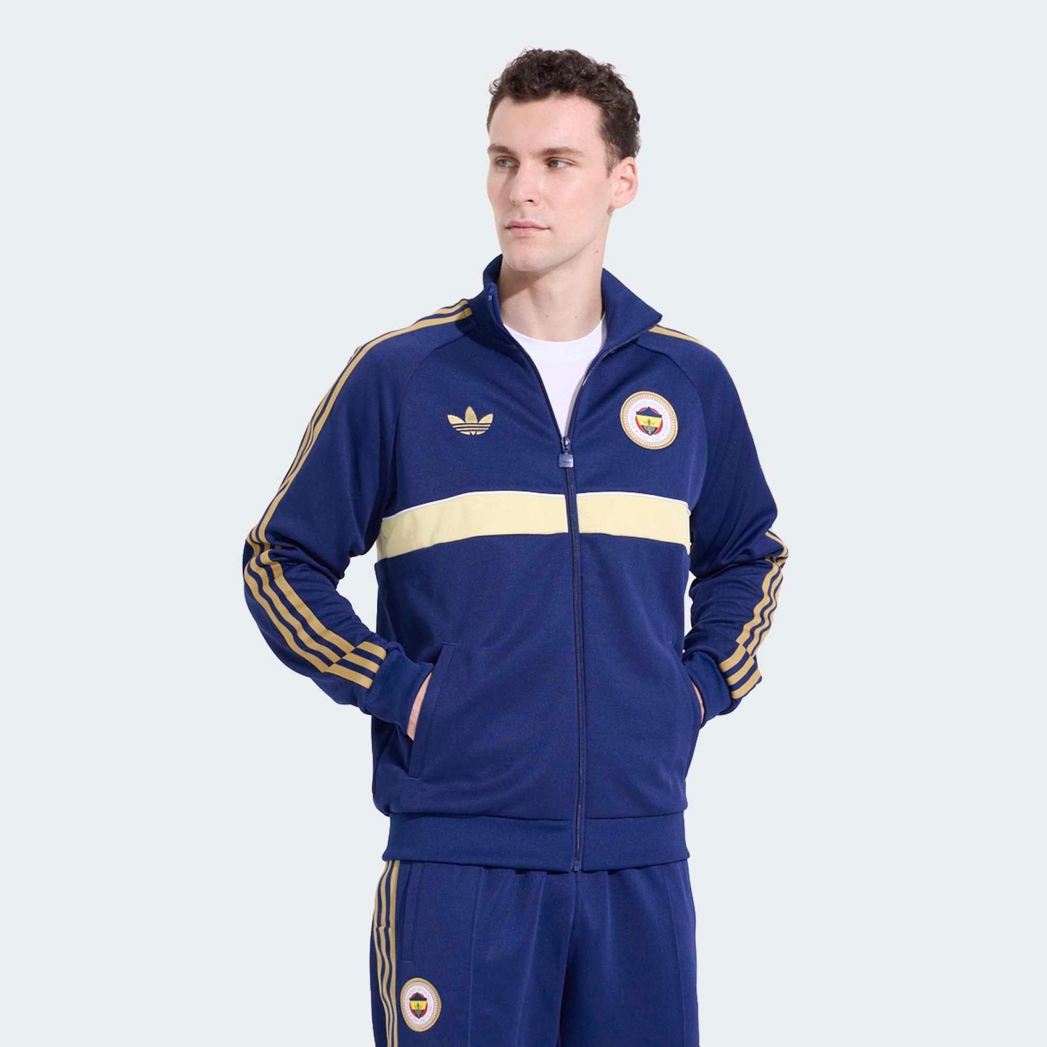 adidas HZ1020 Fen Og2 Tt Fenerbahçe Originals Erkek Mavi Eşofman Üstü
