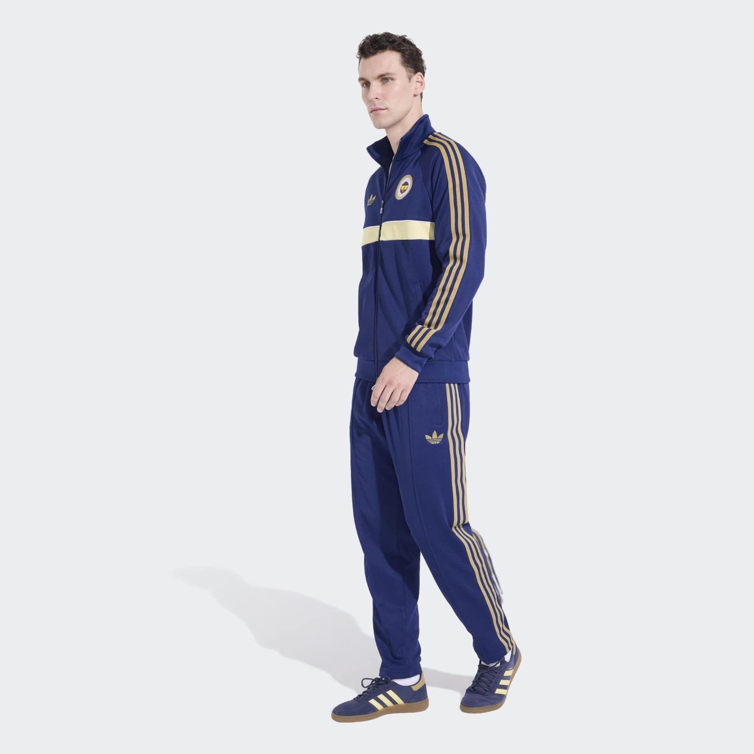 adidas HZ1020 Fen Og2 Tt Fenerbahçe Originals Erkek Mavi Eşofman Üstü görsel 6