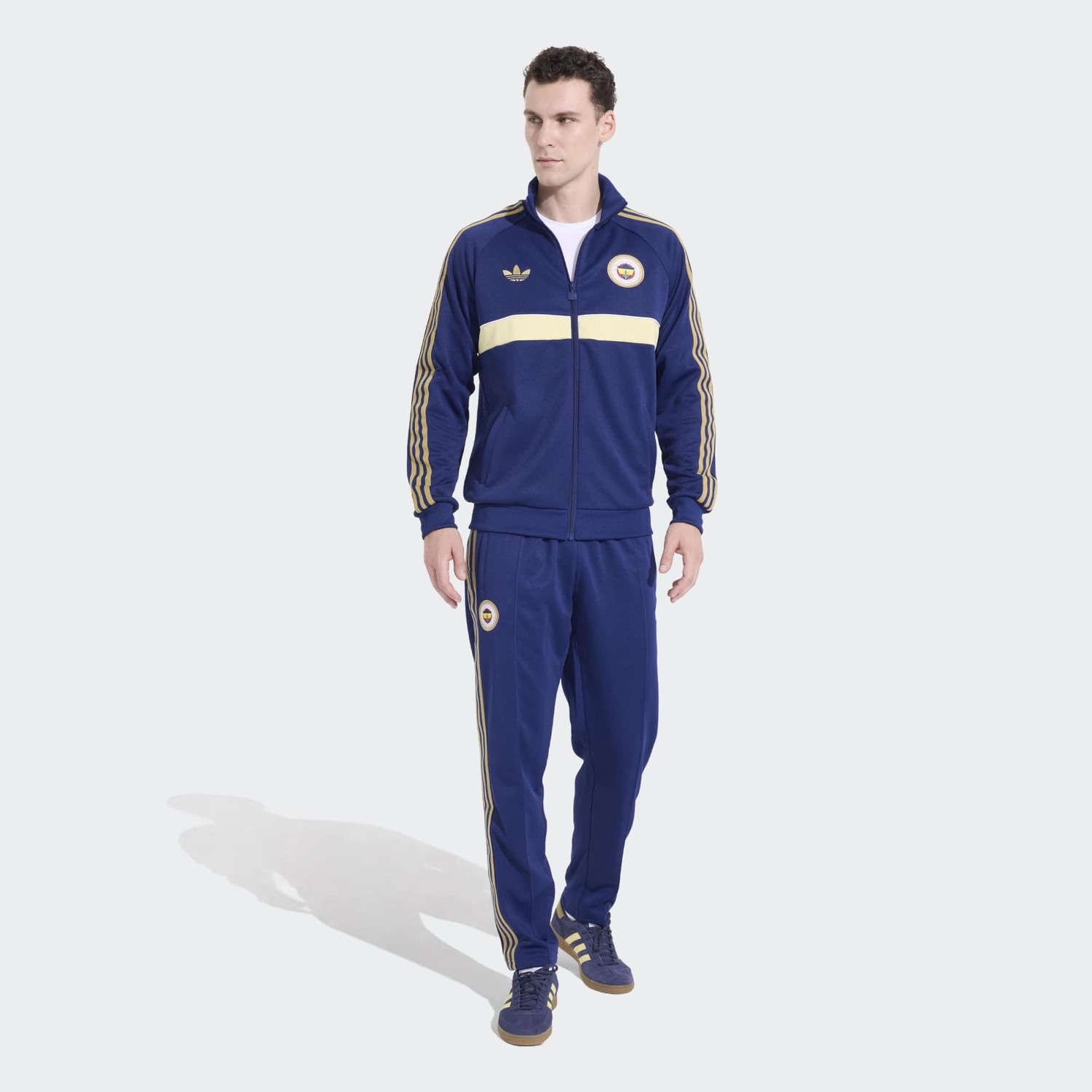 adidas HZ1020 Fen Og2 Tt Fenerbahçe Originals Erkek Mavi Eşofman Üstü görsel 7