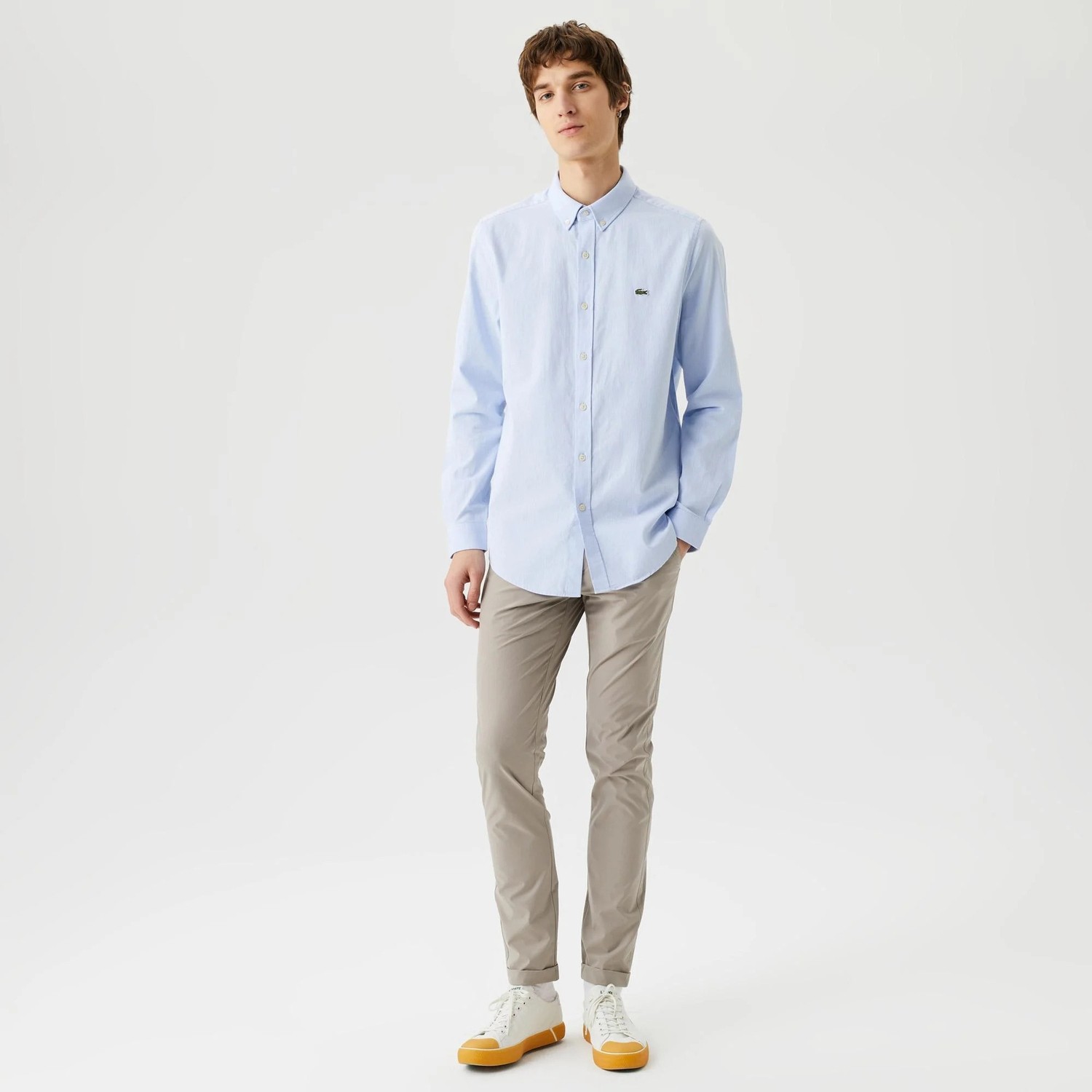 Lacoste Oxford Slim Fit Erkek Gömlek görsel 3