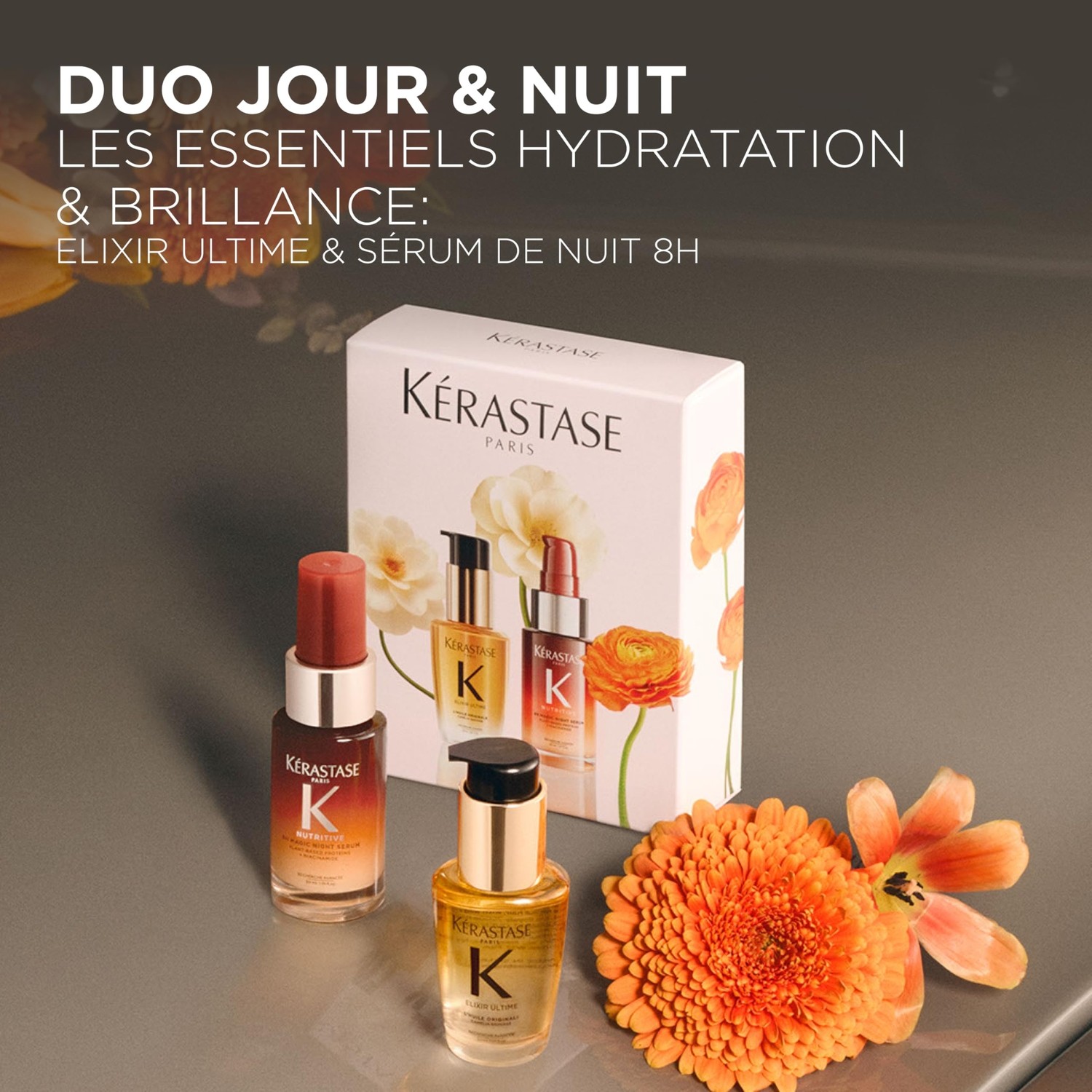 Aesco Kérastase Mini Hero Duo Spring Set - Parlak ve Kuru Saçlar Için Hediye Seti - Nutritive 8h Magic Night Serum ve Elixir Ultime Hair Oil görsel 3