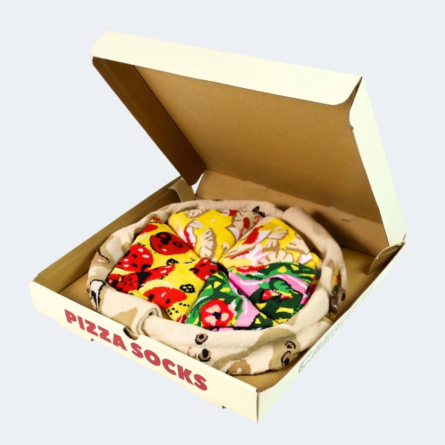 Aesco Carnaval Socks Unisex Hediye Pizza Çorap Kutusu - Desenli Pamuk Çorap - Pizza Socks Box 37-44 Beden, 4 Çift görsel 2