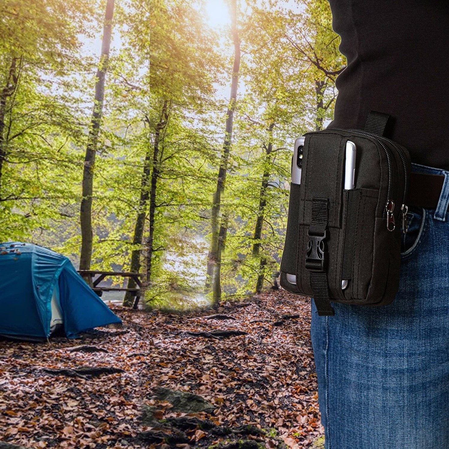 Die Grup Av A Dos Bel Çantası, Kemer Çanta, Taktik Çanta, Siyah Erkek Telefon Bölmeli Taktik Bel Kemer Çanta, Outdoor Taktik Çanta, görsel 3