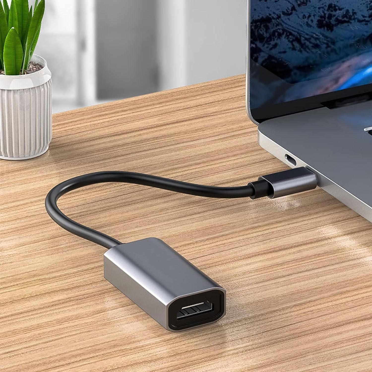 Aesco Coverzone Type-C To Displayport Adaptör USB C Dp Çevirici Notebook Pc Bilgisayar Uyumlu HC67 (Hdmı Değildir) görsel 5