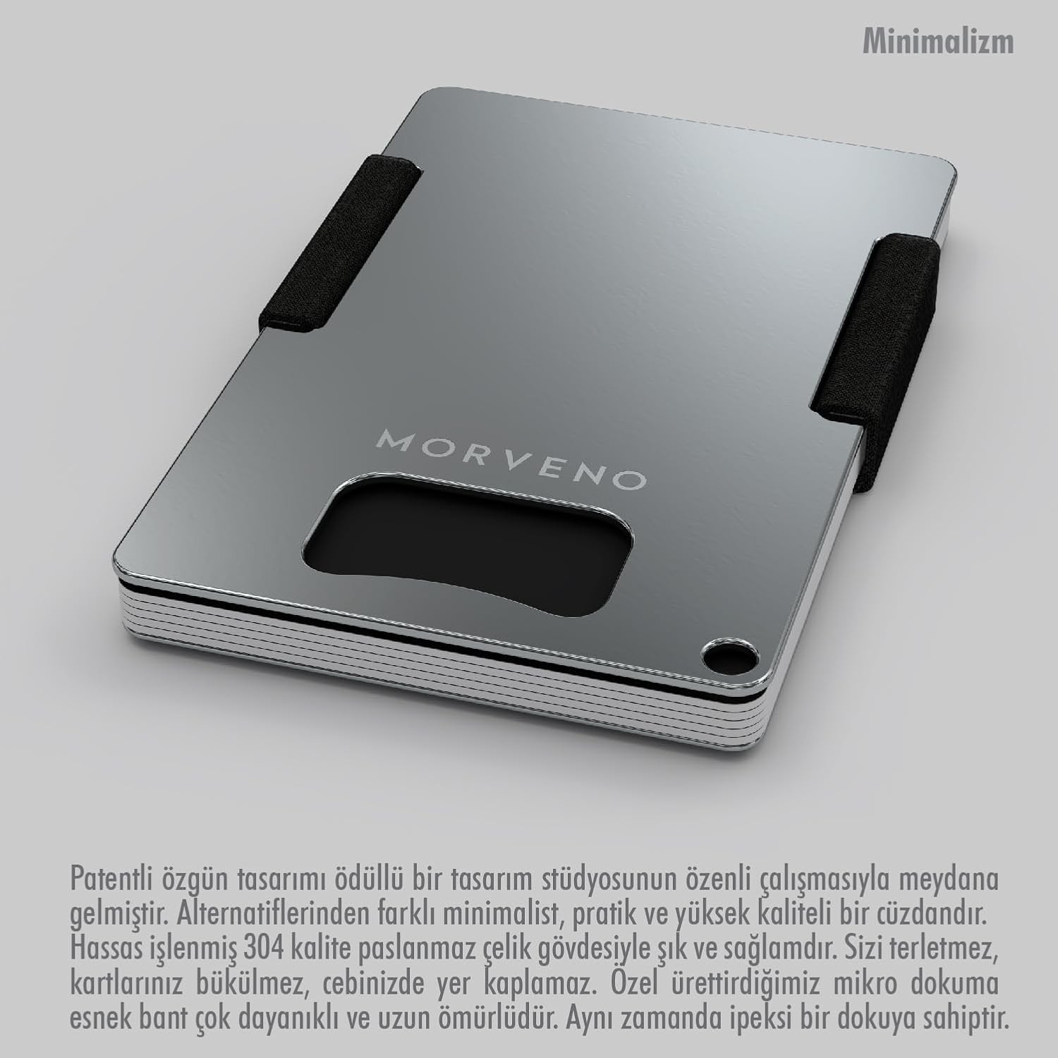 Happy Trend Metal Kartlık & Cüzdan - Maceracı Plus - Nfc & Rfıd Korumalı - Şişe Açacaklı - Paslanmaz Çelik - Siyah | Morveno görsel 2