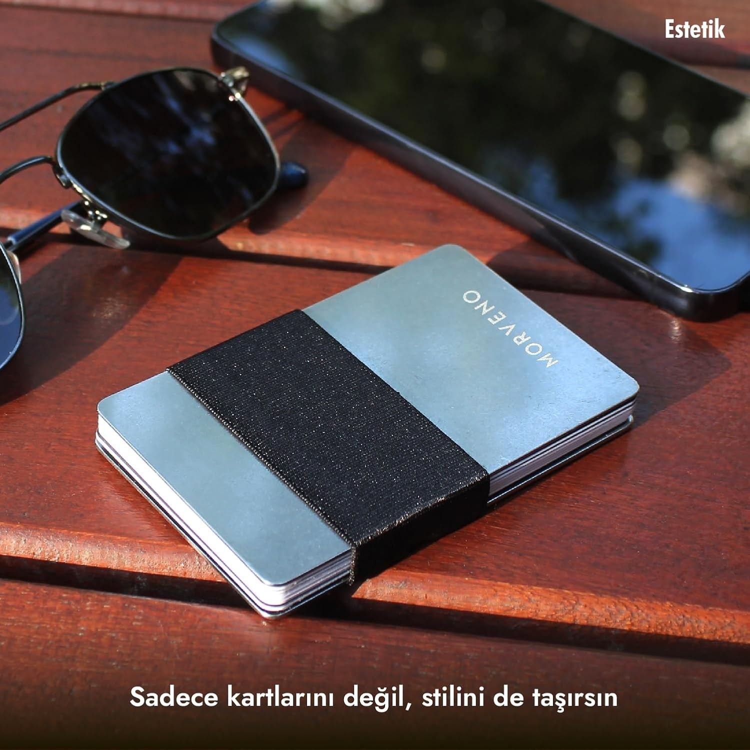 Happy Trend Metal Kartlık & Cüzdan - Maceracı Plus - Nfc & Rfıd Korumalı - Şişe Açacaklı - Paslanmaz Çelik - Siyah | Morveno görsel 3