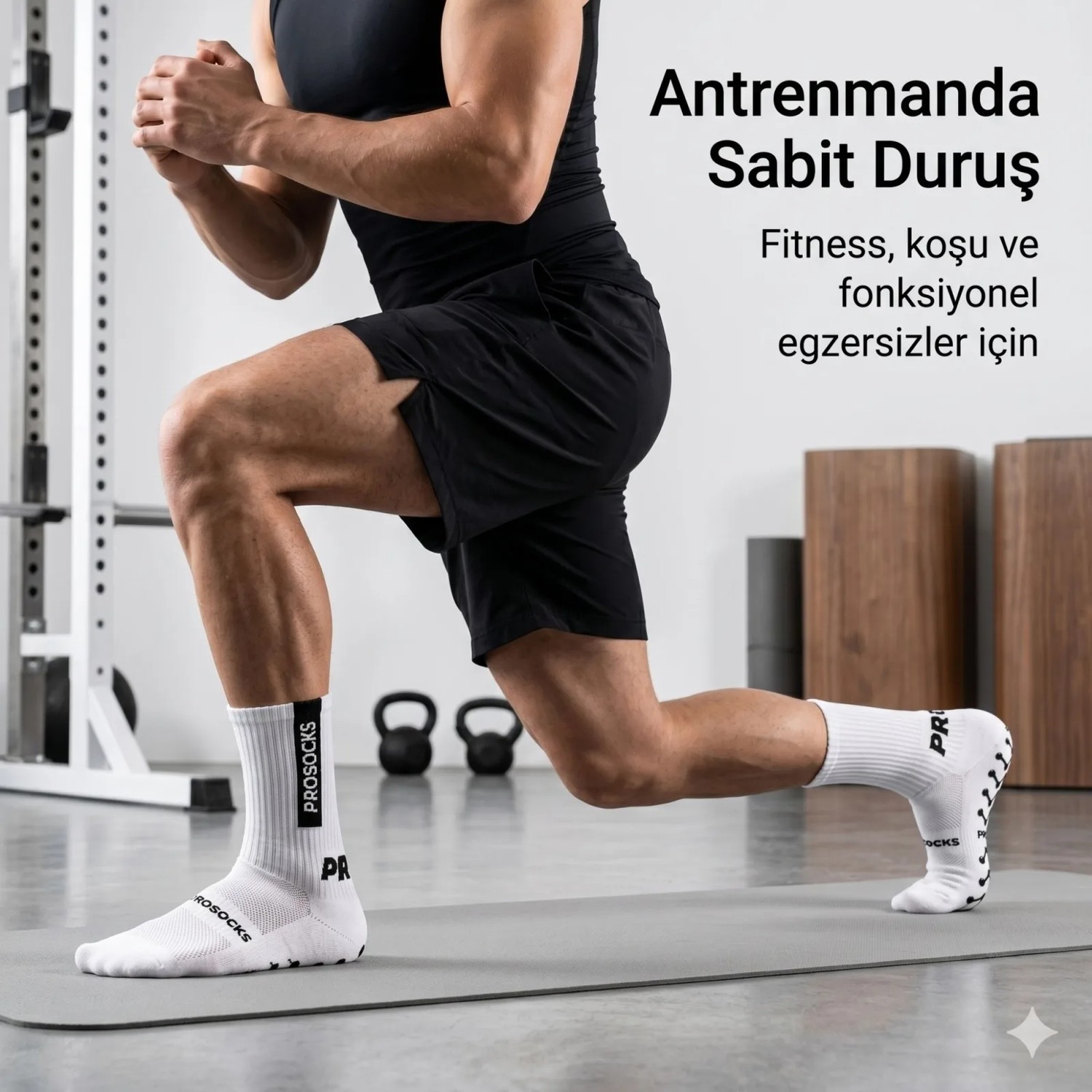 Wak Kaydırmaz Spor 3'lü Çorabı Beyaz | Nefes Alan, Bilek Destekli, Güçlü Tutuşlu Performans Çorabı görsel 4