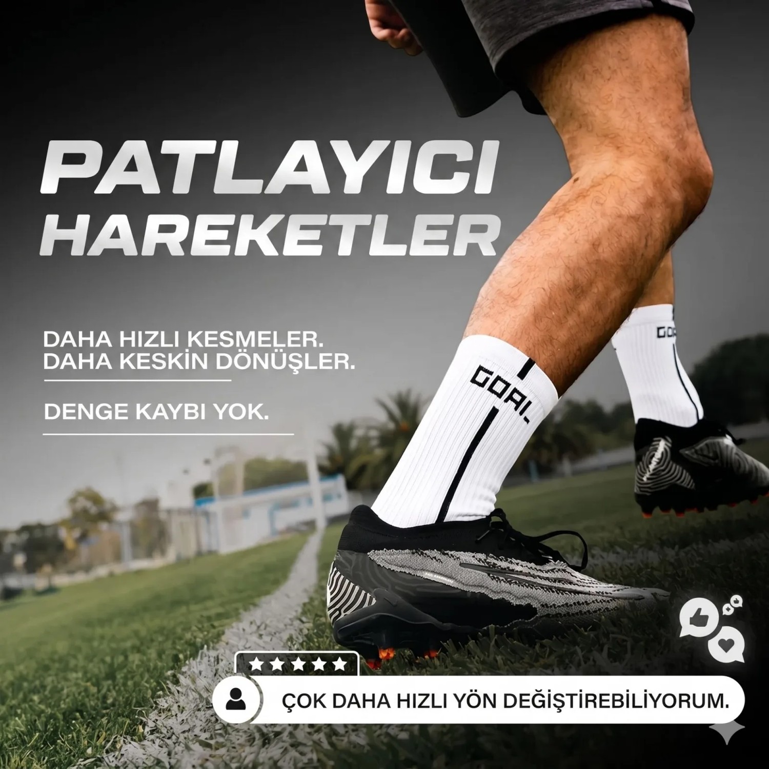 Wak Kaydırmaz Futbol Çorabı Beyaz | Bilek Destekli, Denge ve Tutuş Sunan Spor Çorabı görsel 4