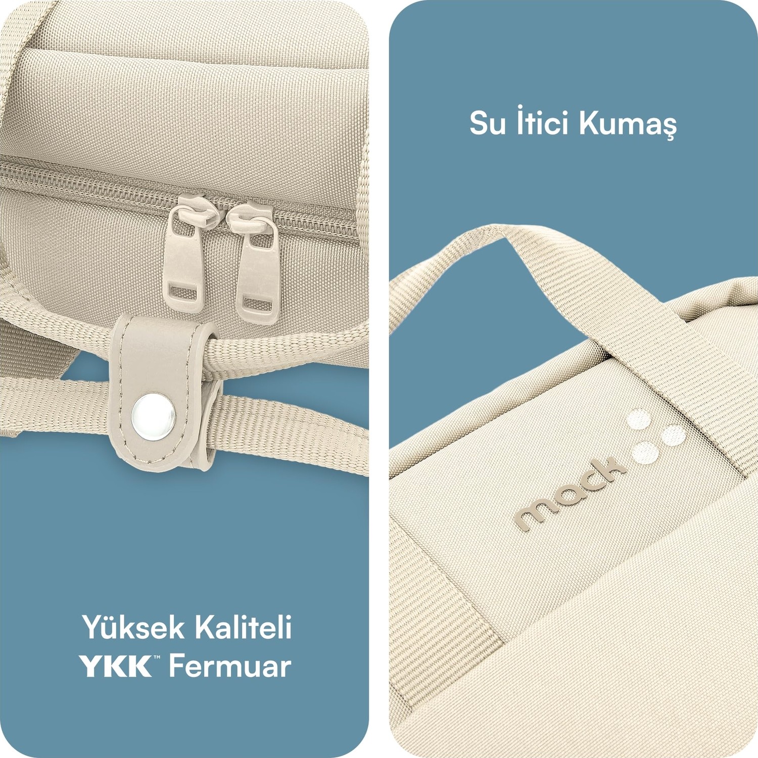 Die Grup Mack MCE-1524 Nova Eco Çevre Dostu Laptop Sırt Çantası 15.6 Inç, Ykk Fermuarlı Bilgisayar Sırt Çantası, Kadın ve Erkek Günlük Sırt Çantası, Okul ve Iş Sırt Çantası, Latte görsel 5