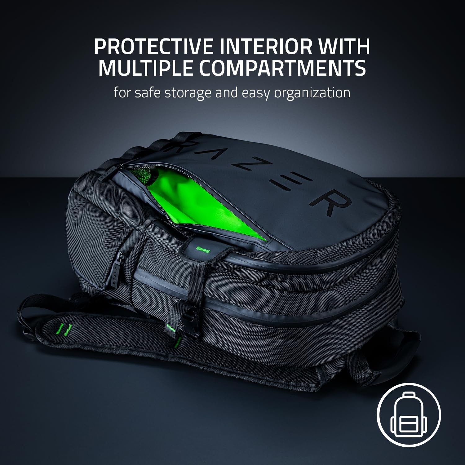 Die Grup Razer Rogue V3 Sırt Çantası (15,6") Black Edition - Kompakt Seyahat Sırt Çantası (15 Inçe Kadar Dizüstü Bilgisayarlar Için Bölme, Aşınmaya Dayanıklı, Polyesterden Yapılmış Dış Kabuk) Siyah görsel 3