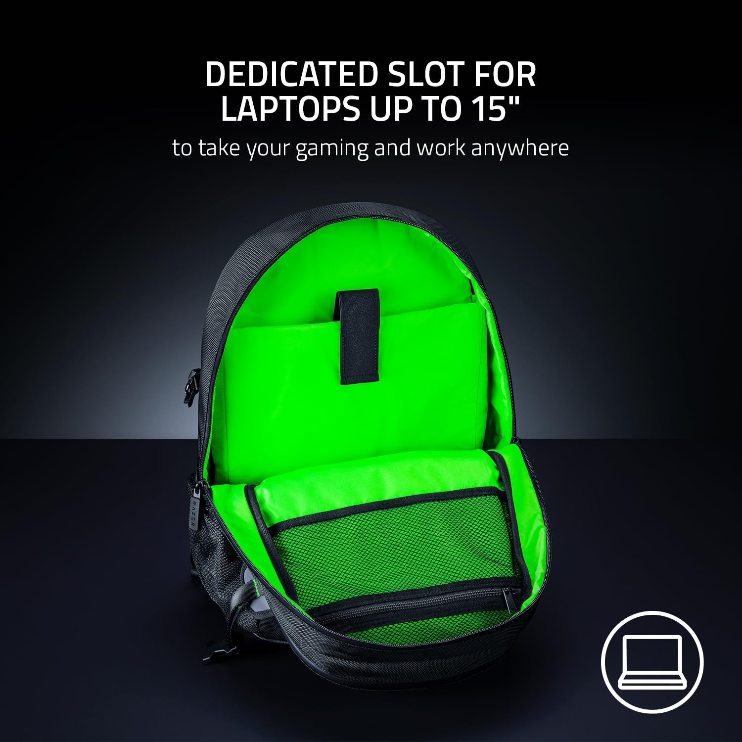 Die Grup Razer Rogue V3 Sırt Çantası (15,6") Black Edition - Kompakt Seyahat Sırt Çantası (15 Inçe Kadar Dizüstü Bilgisayarlar Için Bölme, Aşınmaya Dayanıklı, Polyesterden Yapılmış Dış Kabuk) Siyah görsel 4