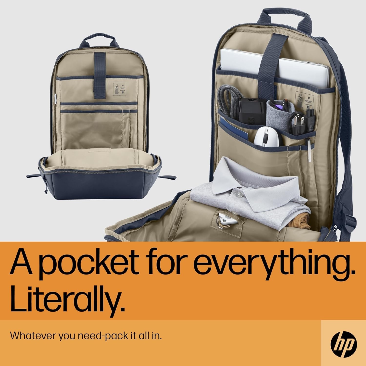Happy Trend Hp Travel 15.6 Inç Bilgisayar Sırt Çantası Demir Grisi 6B8U6AA görsel 2