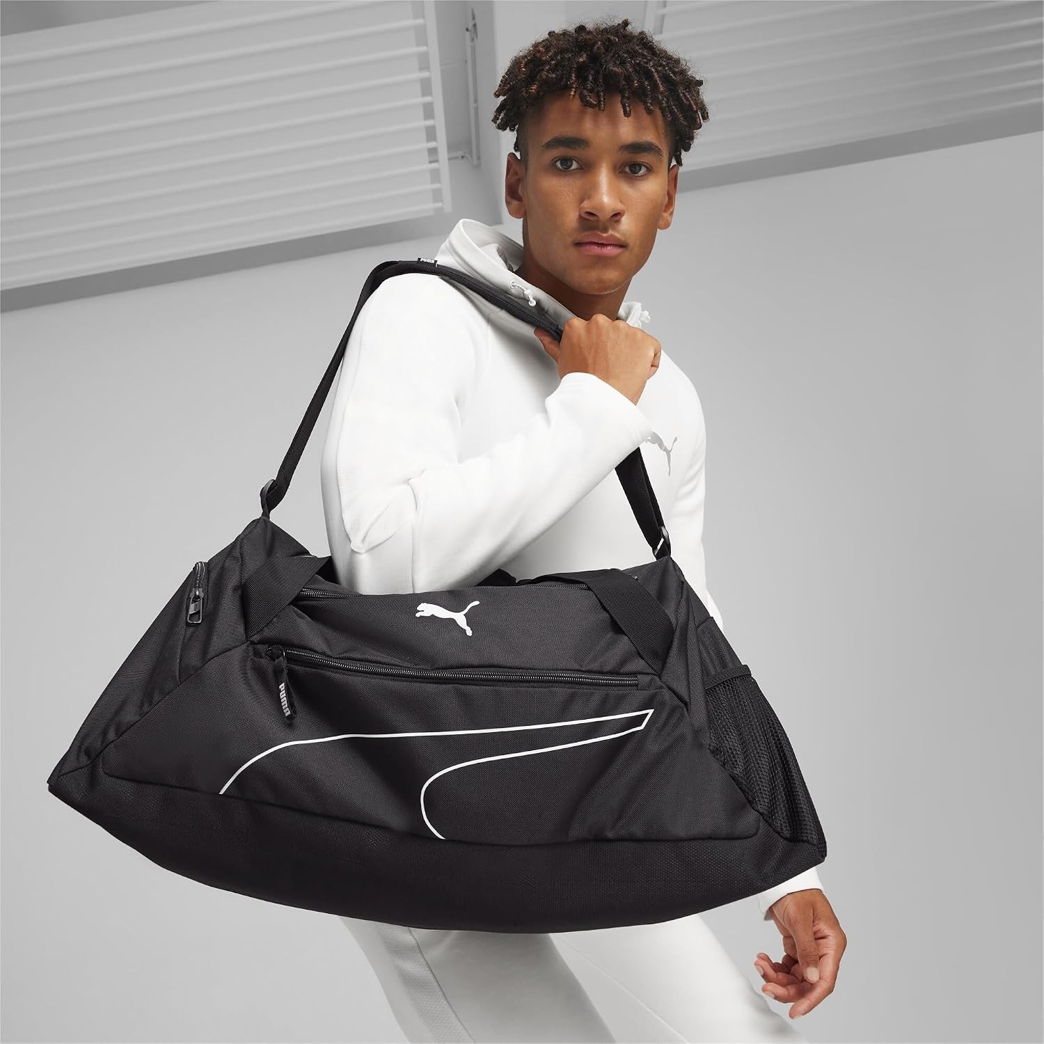 Happy Trend Puma Fundamentals Sports Bag M Spor Çantası, Koyu Mor, 61 x 26,5 x 4,5 cm görsel 3