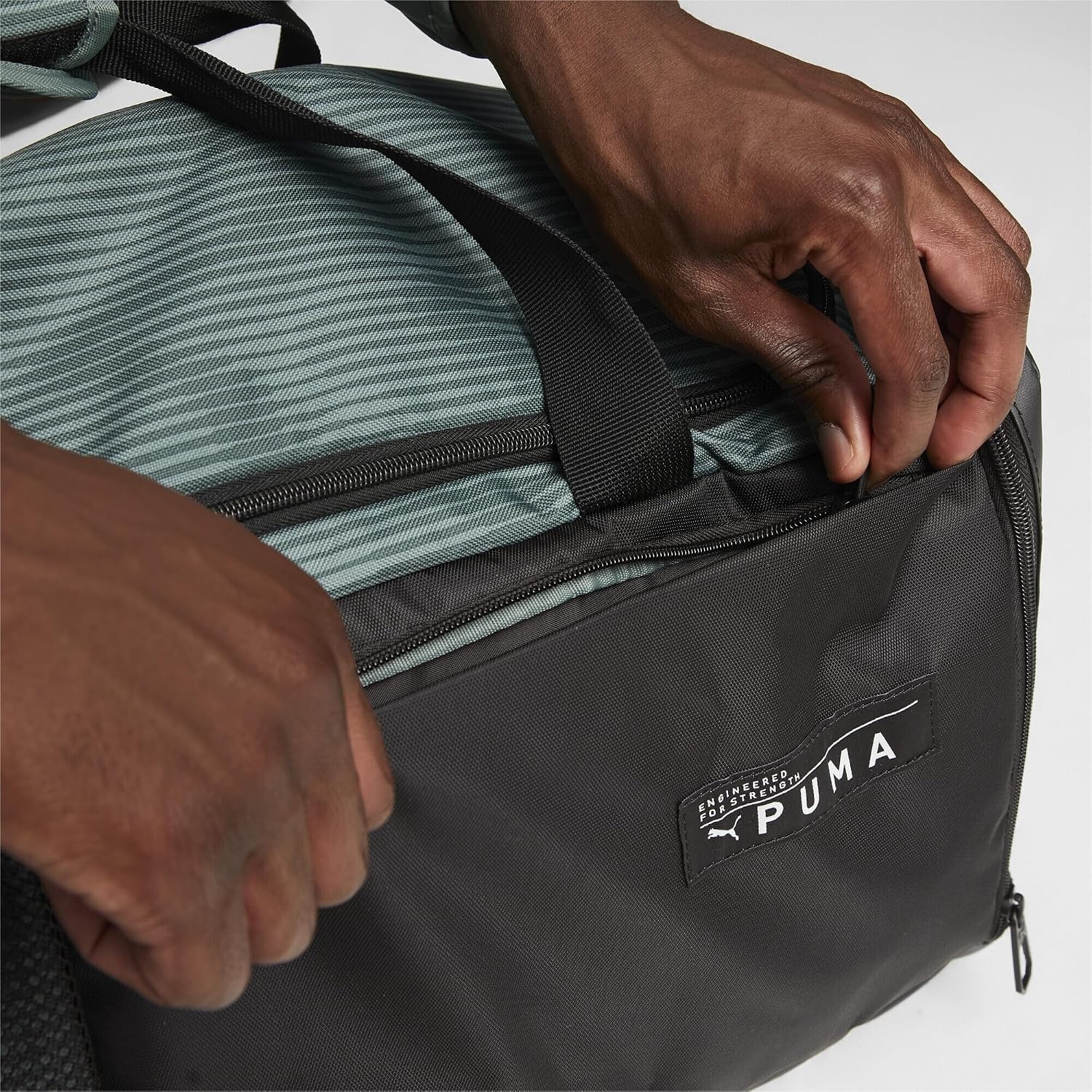 Happy Trend Puma Traınıng Medıum Spor Çantası, Puma Black-Eucalyptus, Osfa görsel 4