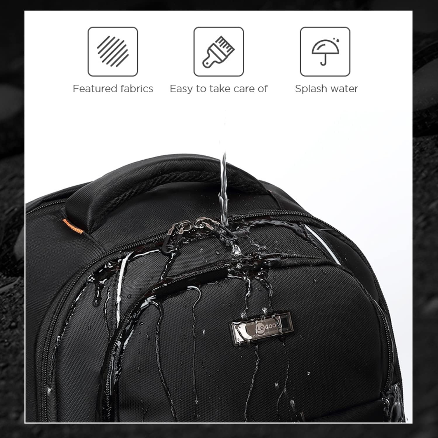 Happy Trend Lecoo BG03 17 Inç Laptop Bölmeli Çok Fonksiyonlu 3 Katmanlı Suya Dayanıklı Sırt Çantası Siyah görsel 4