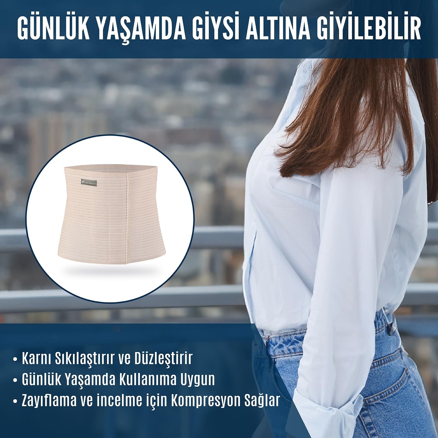 Brf Store Sidelyasell Flexy Medical Ayarlanabilir Elastik Karın Korsesi, Lohusa Korsesi, Sezeryan, Doğum Sonra görsel 4