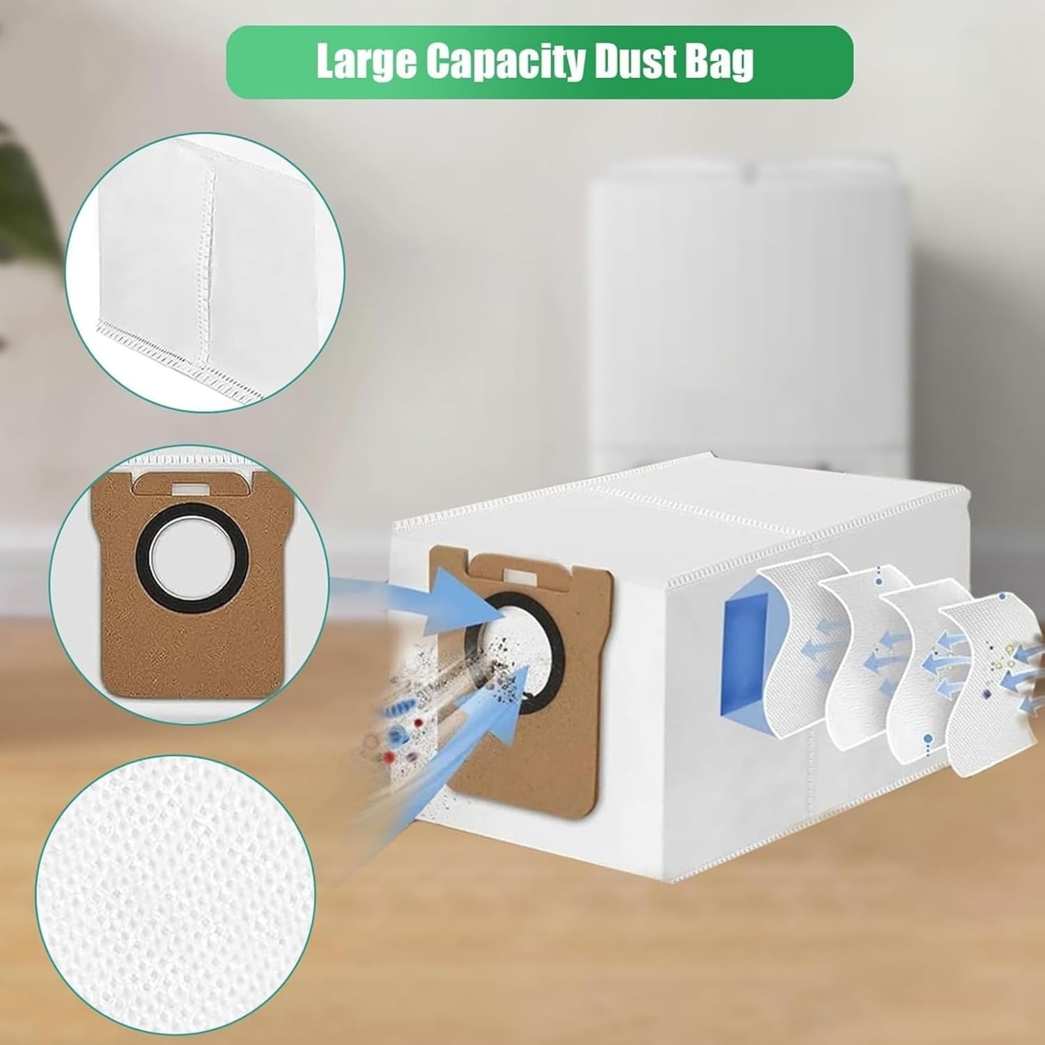OEM Dreame L10S Pro / L10S Ultra / L10S Pro Ultra /L10 Ultra /L10 Prime /L20 Ultra Robot Süpürge Uyumlu Toz Çöp Torbası Yedek Parça Seti-10 Adet görsel 4