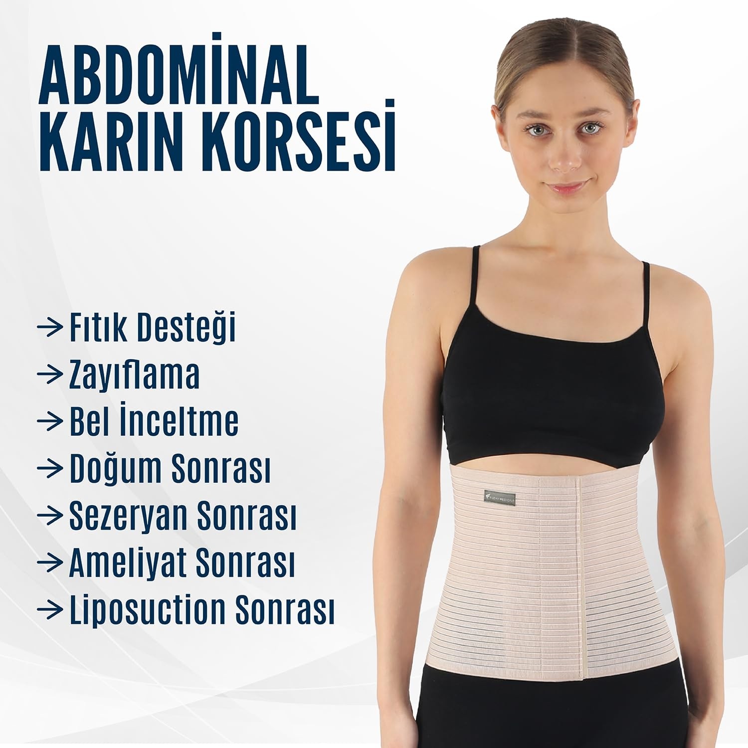 Brf Store Irmakxx Flexy Medical Ayarlanabilir Elastik Karın Korsesi, Lohusa Korsesi, Sezeryan, Doğum Sonrası, görsel 2