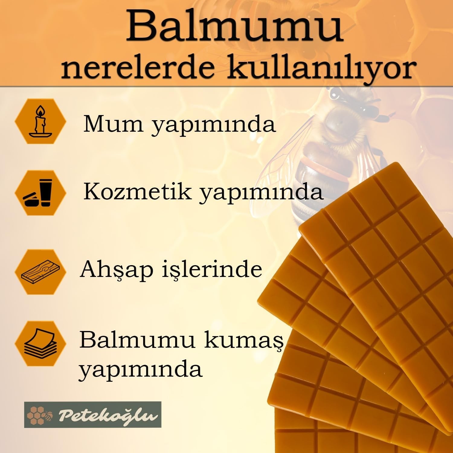 Özkaya Store (320GR) Saf Balmumu Doğal Katkısız Lüks Bal Mumu Kolay Kırılabilir, Kolay Kullanımlı Balmumu Beeswax Arı Mumu görsel 2