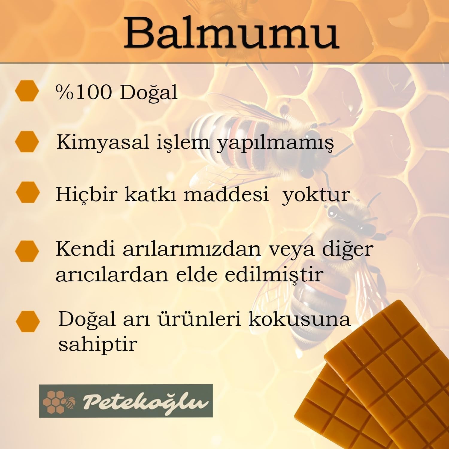 Özkaya Store (320GR) Saf Balmumu Doğal Katkısız Lüks Bal Mumu Kolay Kırılabilir, Kolay Kullanımlı Balmumu Beeswax Arı Mumu görsel 3