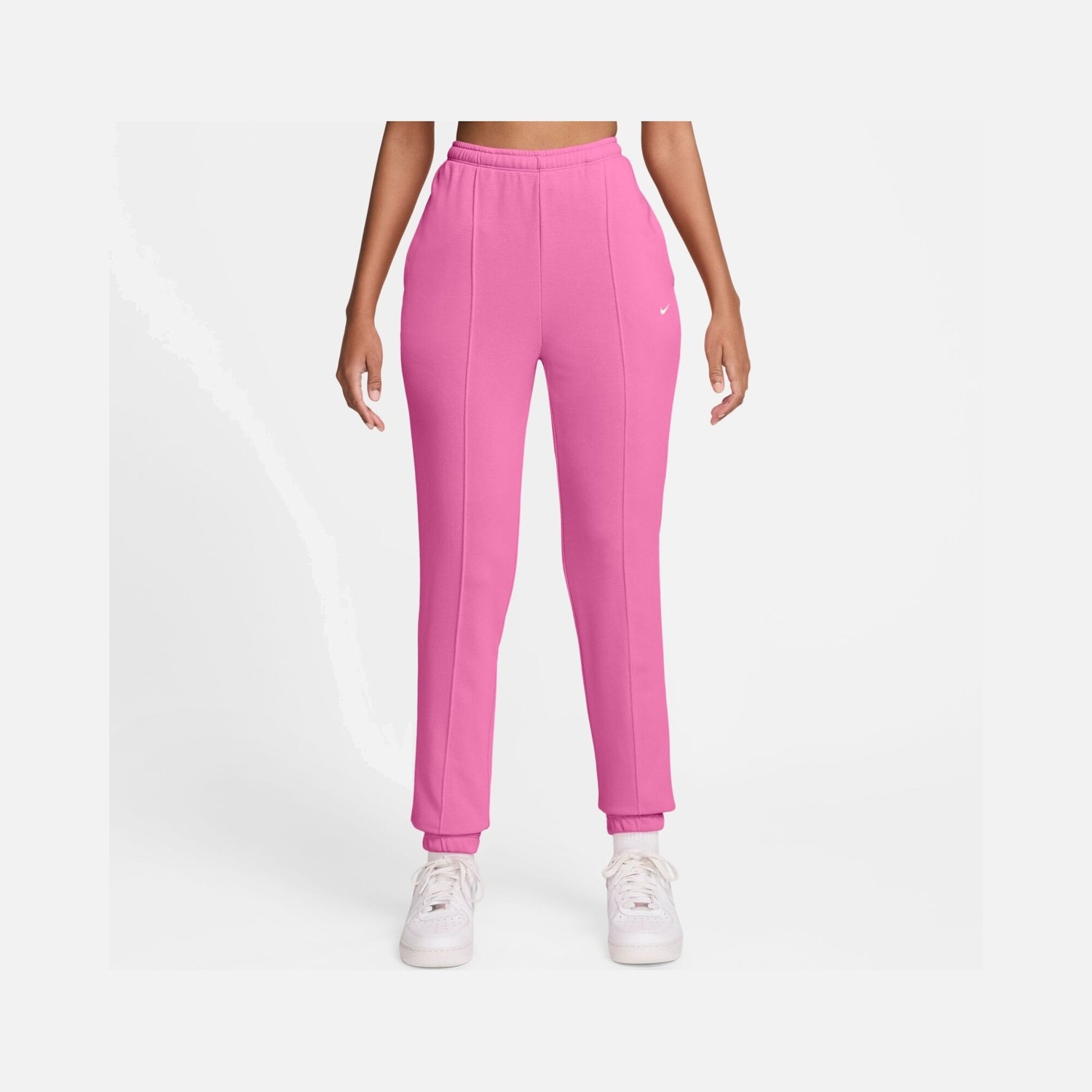 Nike Kadın Pembe Phoenix Fleece Chill French Terry Slim Fit Yüksek Bel Eşofman Altı | FN2434-675