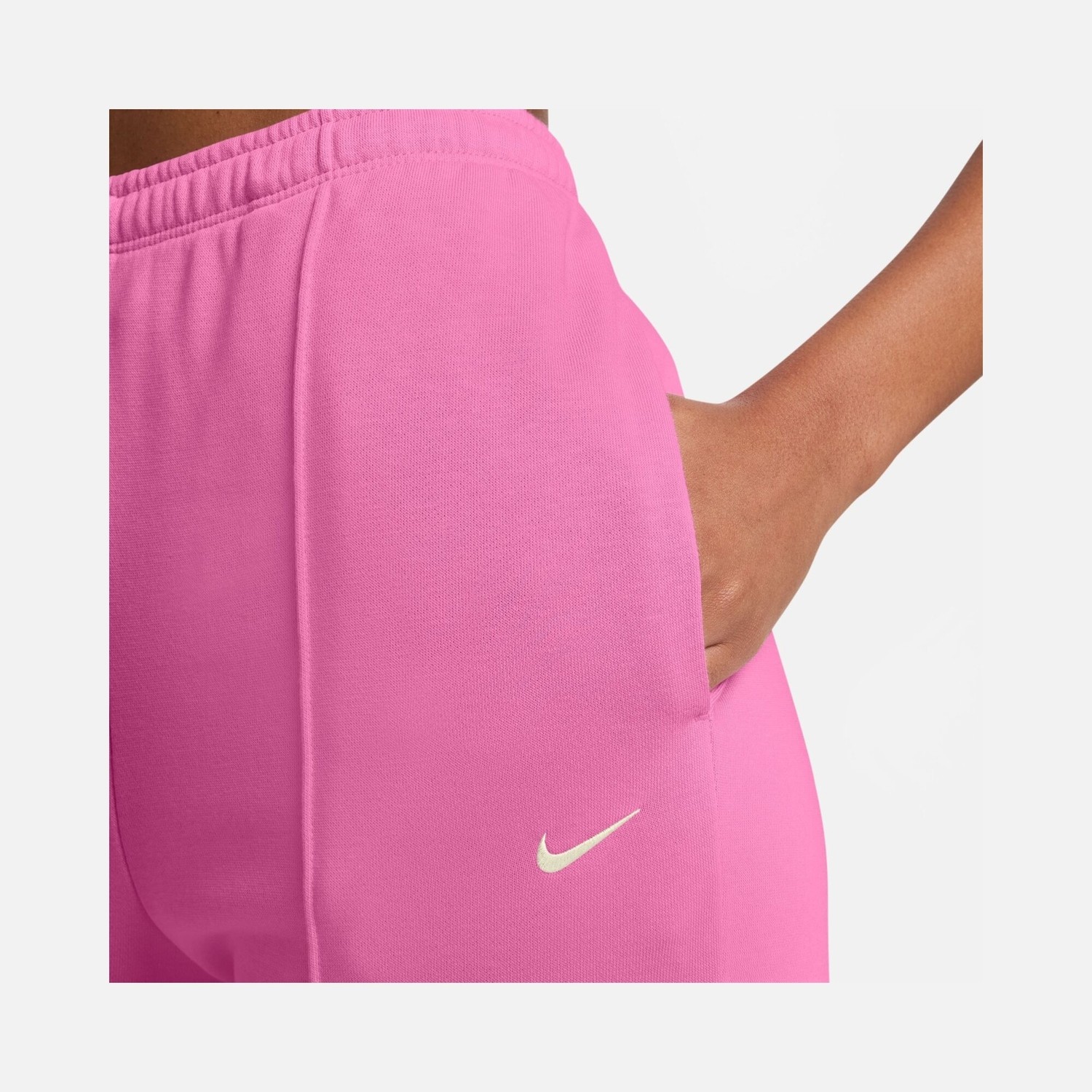 Nike Kadın Pembe Phoenix Fleece Chill French Terry Slim Fit Yüksek Bel Eşofman Altı | FN2434-675 görsel 2