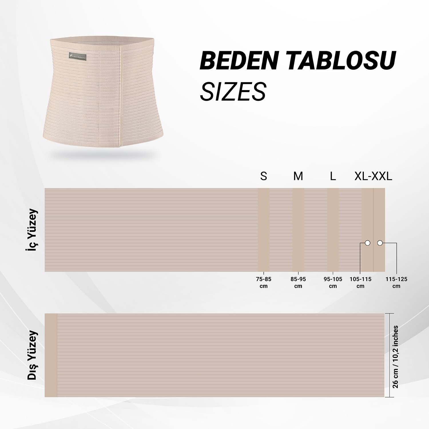 Brf Store Pmstore Flexy Medical Ayarlanabilir Elastik Karın Korsesi, Lohusa Korsesi, Sezeryan, Doğum Sonrası, görsel 6