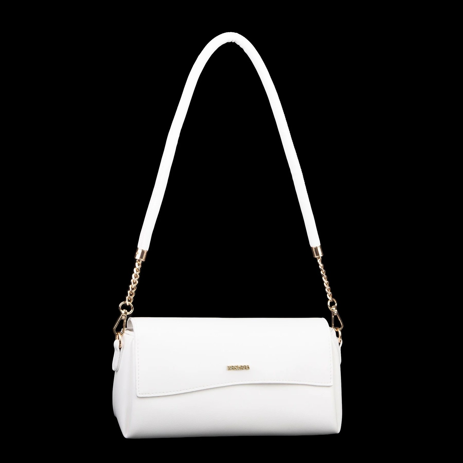 Nas Bag Kadın Sade Şık Omuz ve Çapraz Çanta (En 24 cm ;boy 12 cm ) Beyaz görsel 6