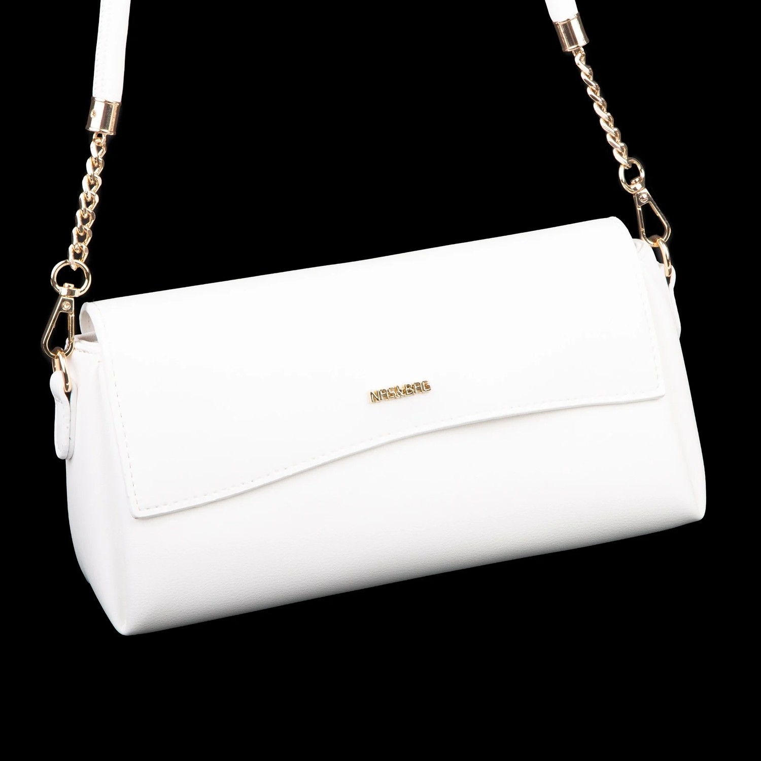 Nas Bag Kadın Sade Şık Omuz ve Çapraz Çanta (En 24 cm ;boy 12 cm ) Beyaz görsel 7