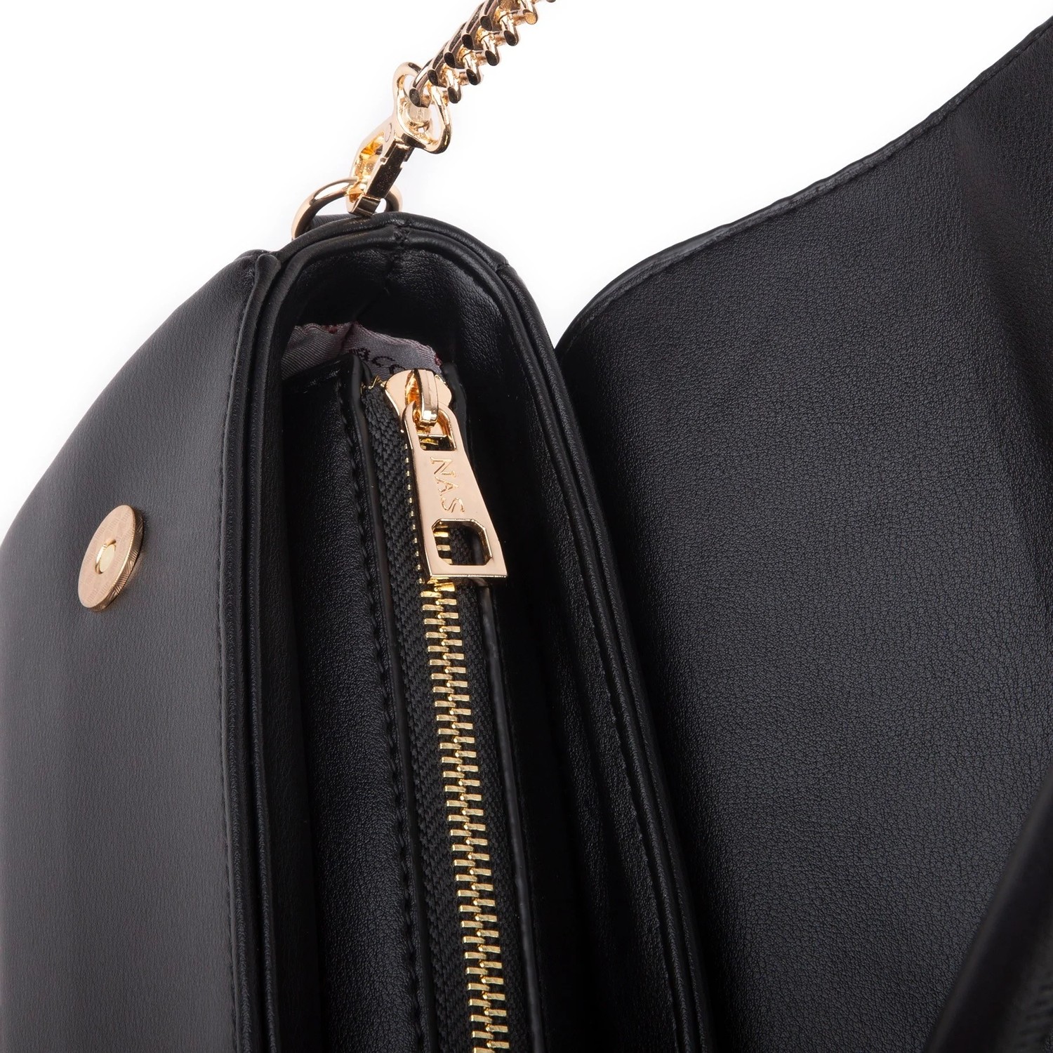 Nas Bag Kadın Sade Şık Omuz ve Çapraz Çanta (En 24 cm ;boy 12 cm ) Siyah görsel 6